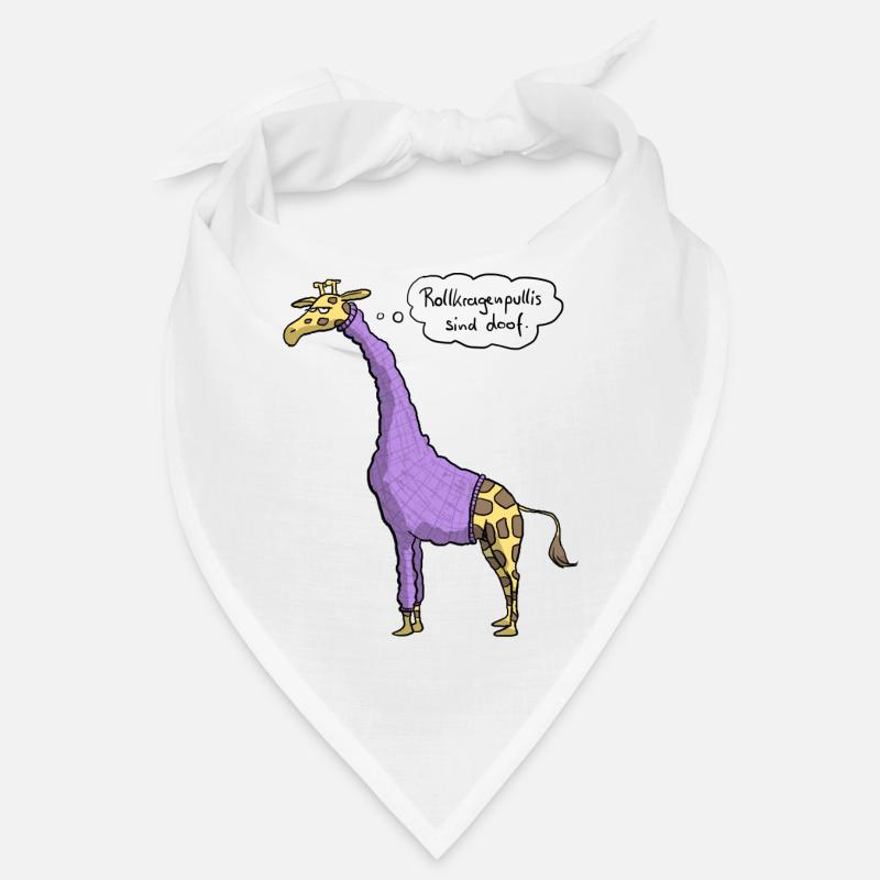 Giraffe Rollkragenpulli - Bandana - Weiß