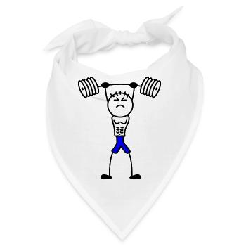 Stickmen Muskel Bodybuilding Kraft Geländer - Bandana - Weiß - Vorne