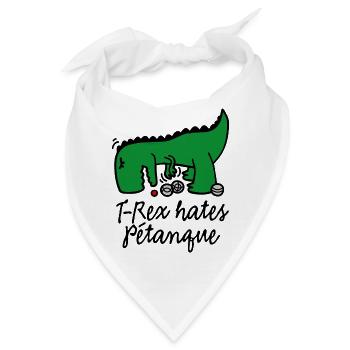 T-Rex hates pétanque dinosaur pétanque player - Bandana - Weiß - Vorne