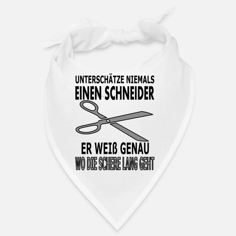 Schneider Spruch Sprüche Schere - Bandana - Weiß