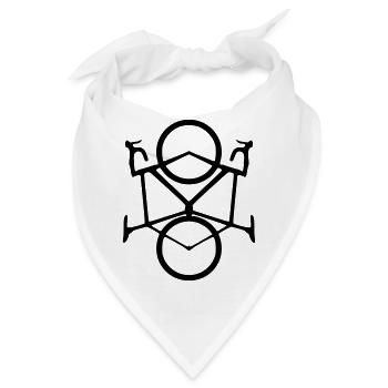Halbes, gespiegeltes Rennrad. Geschenk - Bandana - Weiß - Vorne
