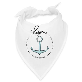 Rügen meine Insel cooler Spruch mit Anker Meer - Bandana - Weiß - Vorne
