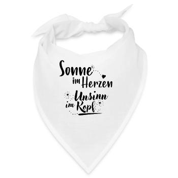Sonne im Herzen - Unsinn im Kopf - Bandana - Weiß - Vorne