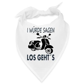 Roller fahren Rollerfahrer ich liebe Roller Moped - Bandana - Weiß - Vorne