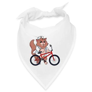 Krankenschwester Katze Notruf BMX Einsatz Rad Arzt - Bandana - Weiß - Vorne
