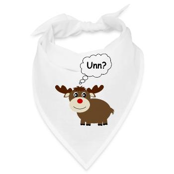 Saarländisch Dialekt unn? Elche Rentier Weihnachte - Bandana - Weiß - Vorne