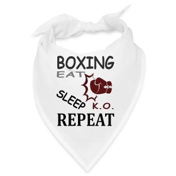 boxen Boxkampf Boxhandschuhe Faust K.O. Geschenk - Bandana - Weiß - Vorne