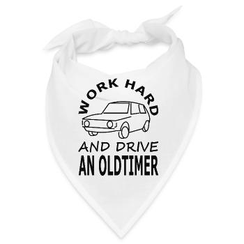 Oldtimer fahren cooles Auto Geschenk Autofahrer - Bandana - Weiß - Vorne