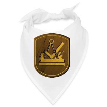 Zunftzeichen Tischler Schreiner 3D Holz Emblem - Bandana - Weiß - Vorne