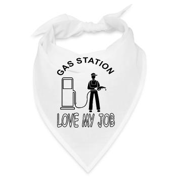 ich bin Tankwart cooler Spruch Tankstelle Geschenk - Bandana - Weiß - Vorne