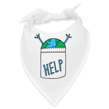 Erde Welt Brusttasche Hemd Klima Help - Bandana - Weiß - Vorne