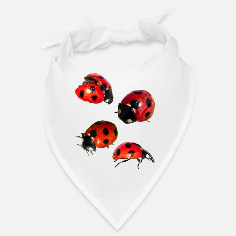 4 Marienkäfer - Bandana - Weiß