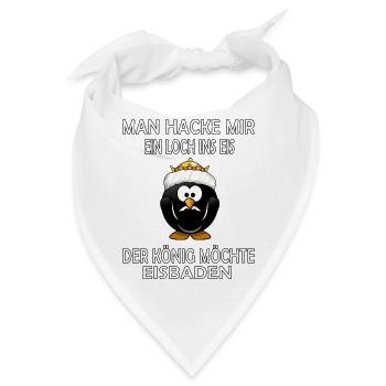 winterbader eisbader pinguin winterbaden könig eis - Bandana - Weiß - Vorne