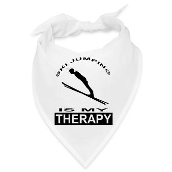 ski springen ist meine Therapie Skigebiet Geschenk - Bandana - Weiß - Vorne