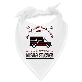 Rettungswagen erste Hilfe Rettungssanitäter sos - Bandana - Weiß - Vorne