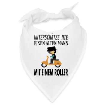 Rollerfahrer Spruch ich liebe Moped coole Sprüche - Bandana - Weiß - Vorne