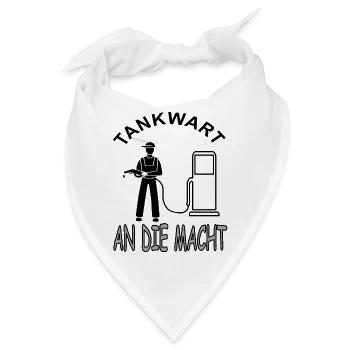 Tankwart Tankstelle Zapfsäule Diesel Geschenkidee - Bandana - Weiß - Vorne