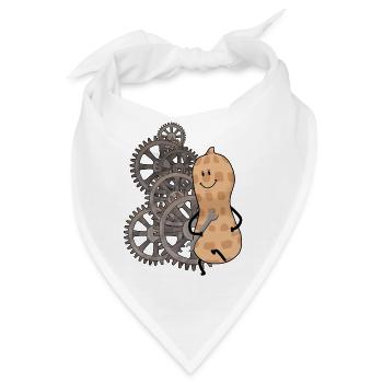 Zahnräder Zahnrad Erdnuss Schraubenschlüssel Rad - Bandana - Weiß - Vorne