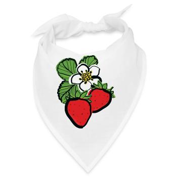 Erdbeeren Früchte - Bandana - Weiß - Vorne