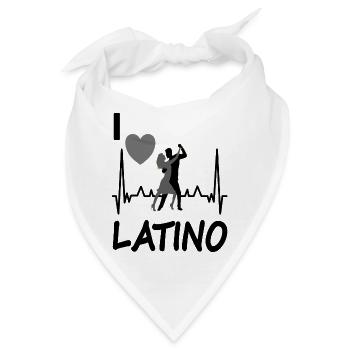 Ich tanze gern Latino Herzschlag Tanzpaar Geschenk - Bandana - Weiß - Vorne