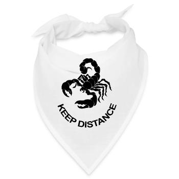 Abstand halten Skorpion ist gefährlich Geschenk - Bandana - Weiß - Vorne