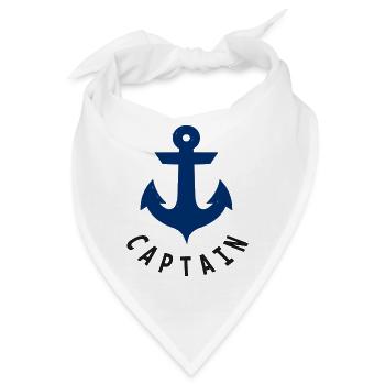 stolzer Kapitän Anker Schifffahrt Yacht Geschenk - Bandana - Weiß - Vorne