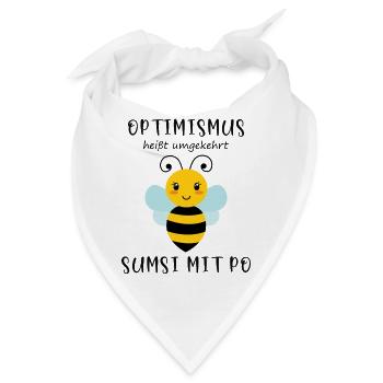 Biene Optimismus Sumsi mit Po - Bandana - Weiß - Vorne