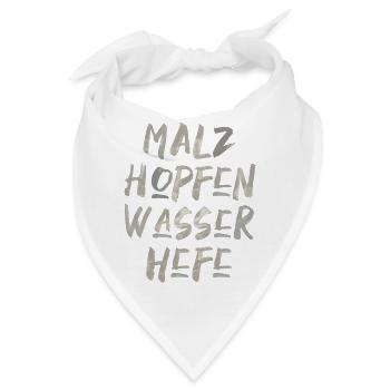 Malz Hopfen Wasser Hefe Bier trinken Schrift - Bandana - Weiß - Vorne