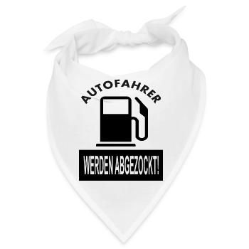Tanken ist teuer lustiger Spruch Tankstelle Sprit - Bandana - Weiß - Vorne