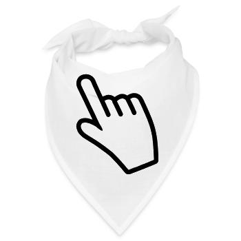 Hand zeigt mit dem Zeigefinger auf etwas - Bandana - Weiß - Vorne