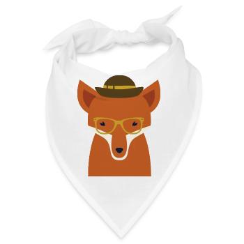 hipster fox - Bandana - Weiß - Vorne