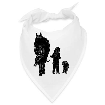 Pferd Hund Kind - Bandana - Weiß - Vorne