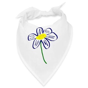Blaue Blume Geschenk für sie  - Bandana - Weiß - Vorne