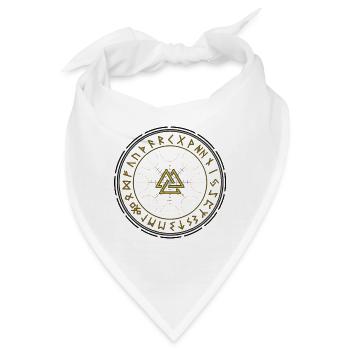 Valknut, Symbol Odin, Runen | Wikinger nordisch - Bandana - Weiß - Vorne