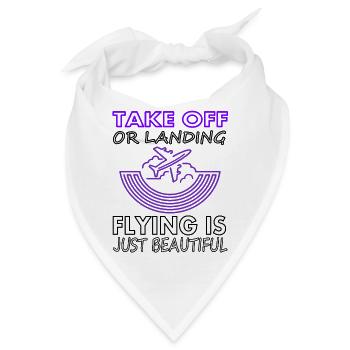 fliegen ist schön Landebahn Flugzeug Geschenkidee - Bandana - Weiß - Vorne