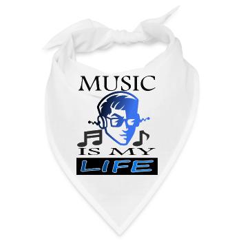 Musik ist mein Leben Musiker Musikschule Geschenk - Bandana - Weiß - Vorne