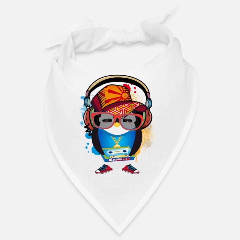 pingouin mignon comme un hip-hopper dans une tenue cool Bandana