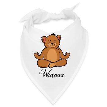 Auszeit Durchatmen Wusaaa Bär - Bandana - Weiß - Vorne