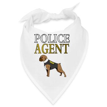 Polizist Polizistin Polizeihund Wachhund Geschenk - Bandana - Weiß - Vorne