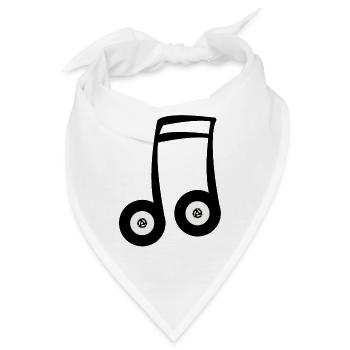 Nimmt als musikalische Note auf - Bandana - Weiß - Vorne