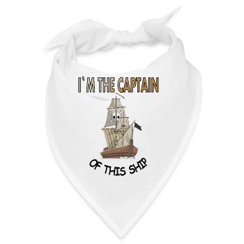 Piratenschiff Piratenflagge Piratenkopf Geschenk - Bandana - Weiß - Vorne