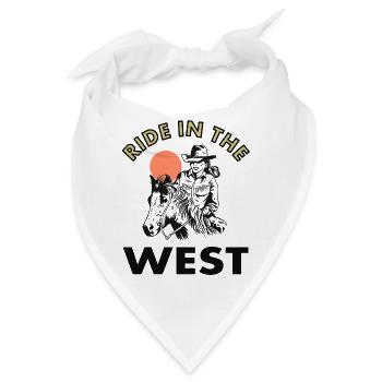 cowboy reiten in den Westen Western Geschenkidee - Bandana - Weiß - Vorne