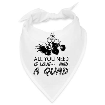 Quadfahren Quadfahrer Spruch Quad Sprüche Geschenk - Bandana - Weiß - Vorne