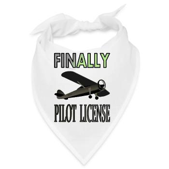 Endlich Flugschein Flugzeug fliegen Pilot Geschenk - Bandana - Weiß - Vorne