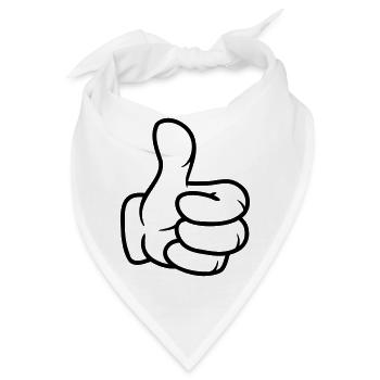 Daumen hoch Comic Hand - Bandana - Weiß - Vorne