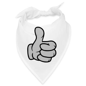 Comic Hand Daumen hoch - Bandana - Weiß - Vorne