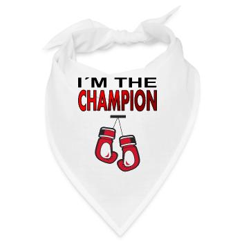 Boxkampfer I´am the Boxchampion Boxkampf Geschenk - Bandana - Weiß - Vorne