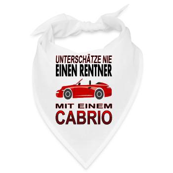Rentner mit Cabrio Cabriolet-Fahrer Geschenkidee - Bandana - Weiß - Vorne