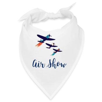 Flugshow Pilot Flugzeug Flugplatz Geschenk - Bandana - Weiß - Vorne