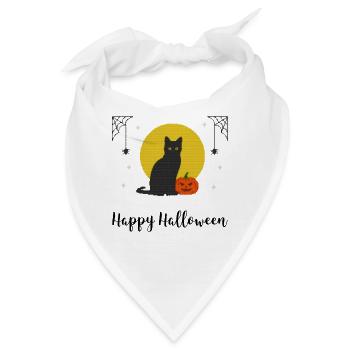Halloween feiern Kürbis Zombie Katze Geschenkidee - Bandana - Weiß - Vorne